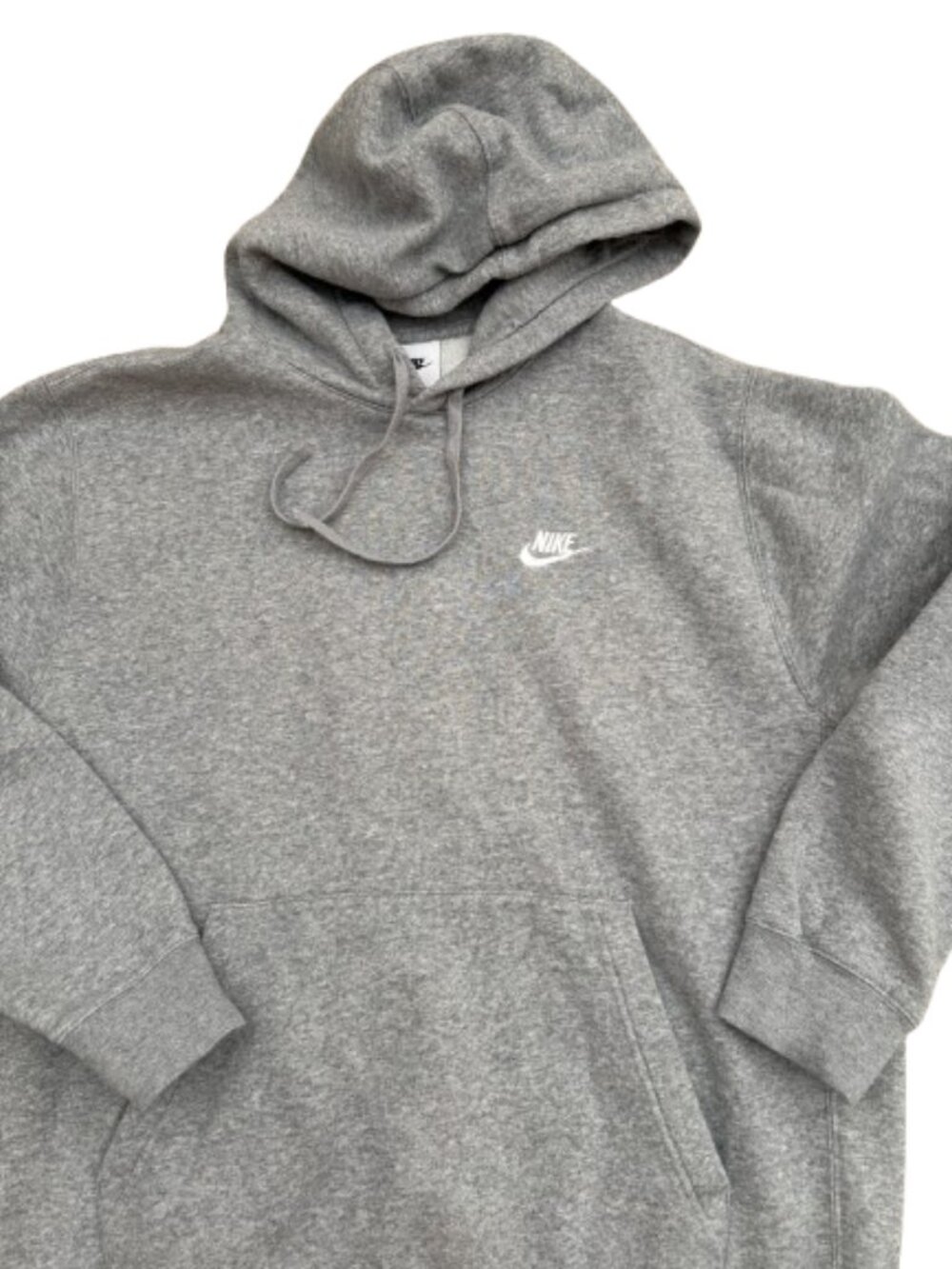 Nike Hoodie Mens Large Gray Pullover Embroidered Swoosh Sweatshirt Top - Picture 4 of 4